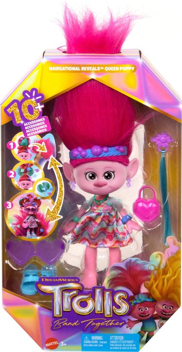 Productafbeelding Mattel Trolls 2in1 Haarspel Poppy