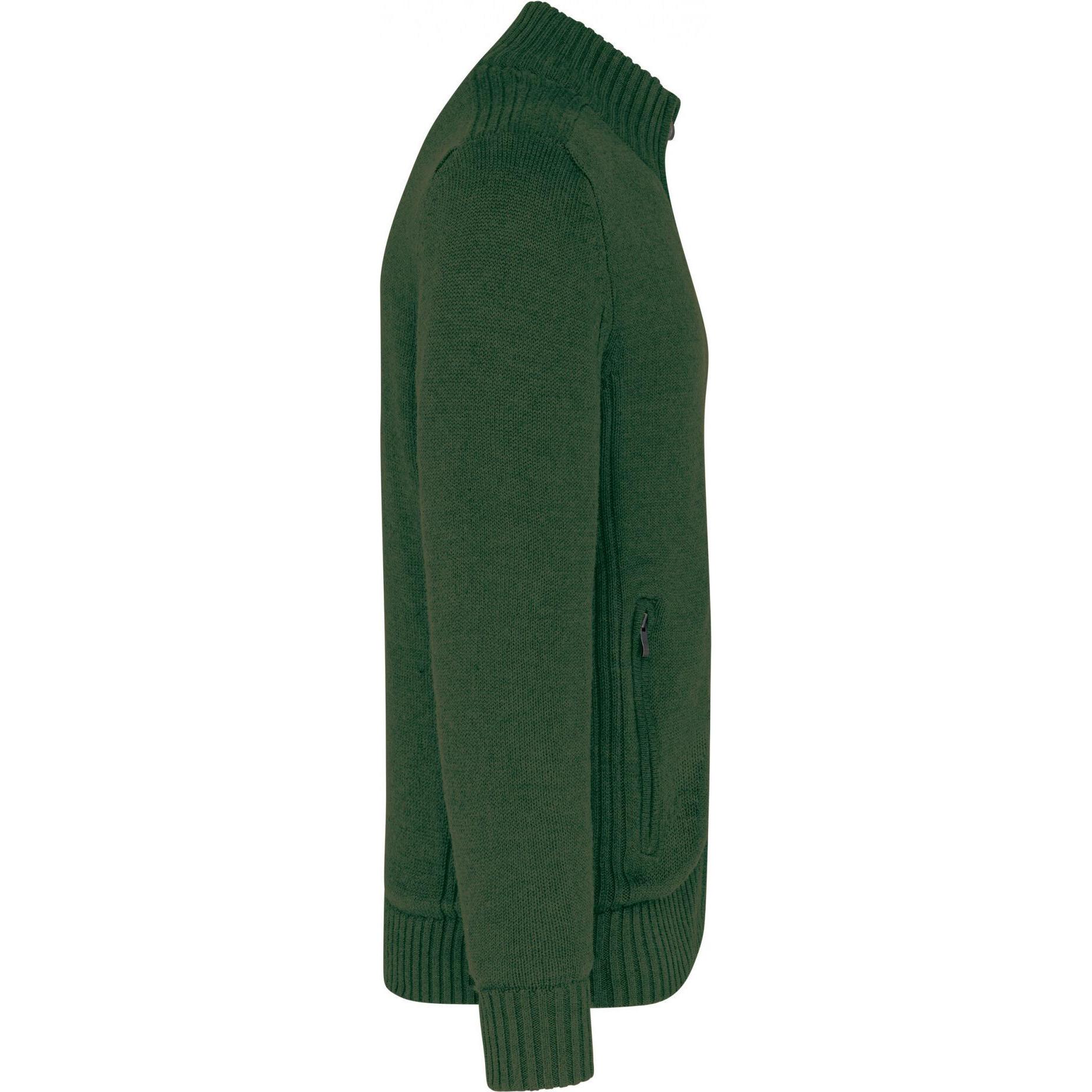 Thumbnail - Kariban, Herren, Pullover, Fleece-gefütterte Strickjacke, Grün, (XL)