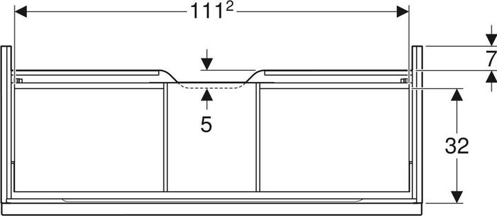 Produktbild Geberit iCon Unterschrank für Waschtisch, 1 Schublade, 118,4x24,7x47,6 cm, 502313 (118.5 x 47.5 x 25 cm)