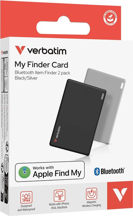 Immagine prodotto Verbatim My Finder Card Bluetooth czarny srebrny/nero argento - urządzenie do śledzenia 2szt MYFCR- (iOS)
