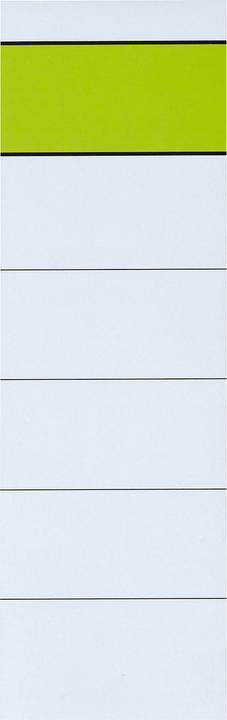 Actual product image Biella Back label wide/short 54 x 190 mm (W x H) white/green 10 pcs./pack.