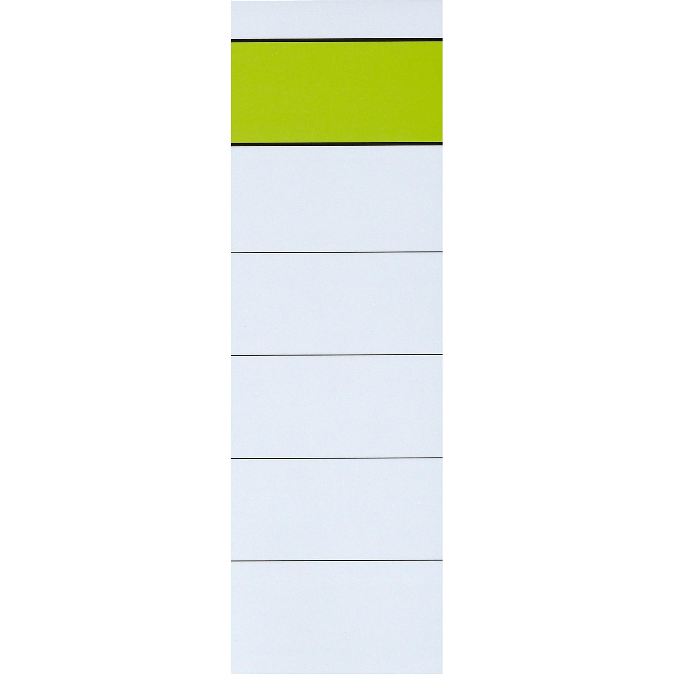 20x Biella, Ordner Zubehör, Rückenschild breit/kurz 54 x 190 mm (B x H) weiss/grün 10 St./Pack.