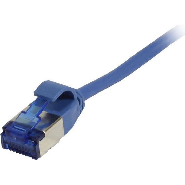 Synergy 21 Patchkabel RJ45 CAT6A 500Mhz10m blau UFTP slimline rund d38mm TPESuperflex AWG32 (U/FTP, CAT6a, 10 m), Netzwe...