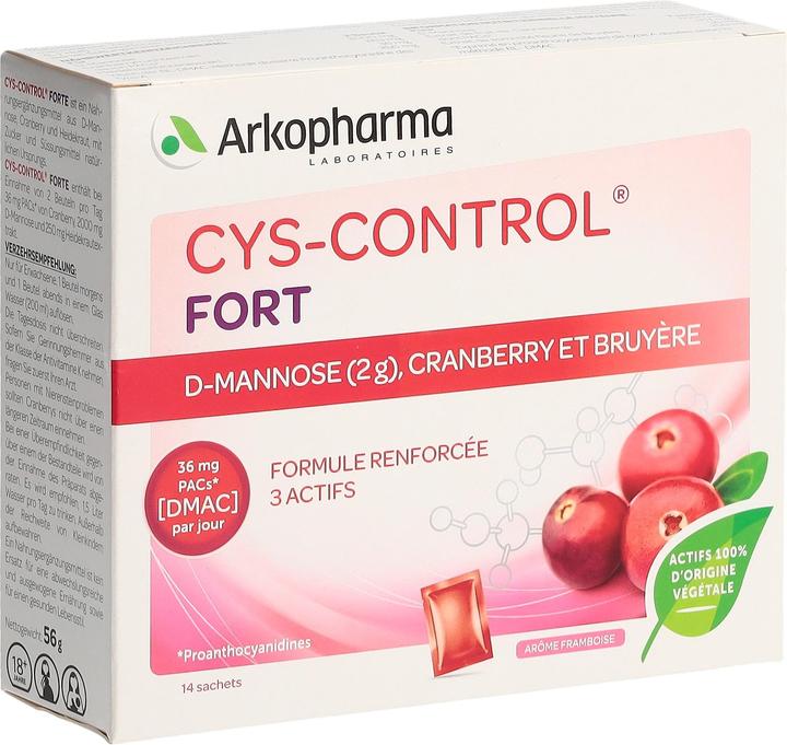 Actual product image Arkopharma Cys-Control Forte D-Mannose Cranberry Heidekraut (14 Piece, Beutel, 99 g)