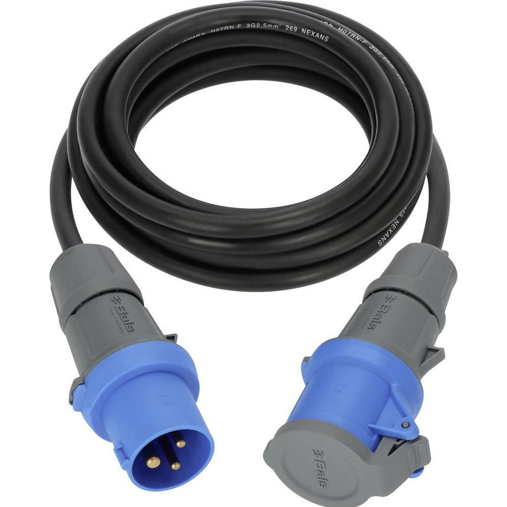 Brennenstuhl, Prolunga, 1168650605 Strom Verlängerungskabel Schwarz, Grau, Blau 5 m H07RN (5 m, CEE 16/3)