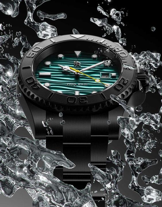 Actual product image Paul Rich PR-46712 Herrenuhr Crystal Bay Midnight Reef Black Green 40mm 5ATM (Analogue wristwatch)
