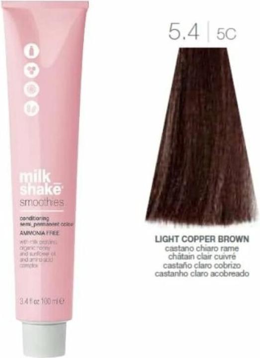 Produktbild Milk_Shake Smoothies Conditioning Semi Permanent Color 100ml 5.4 Light C G Brown (5.4 Light C G Brown)