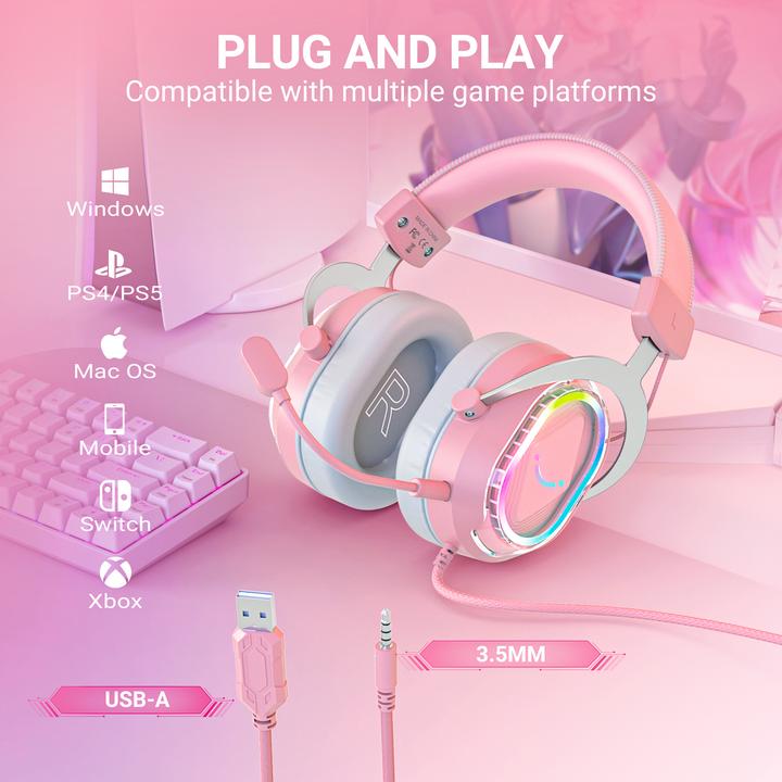 Actual product image Fifine H13-P Gaming-Headset USB kabelgebunden mit LED (Cable)