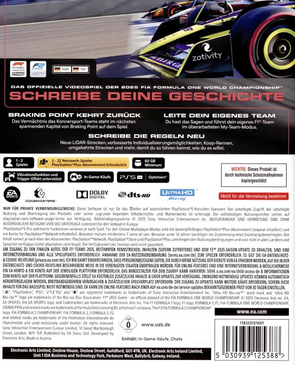 Actual product image EA Games F1 25 (PS5, DE)
