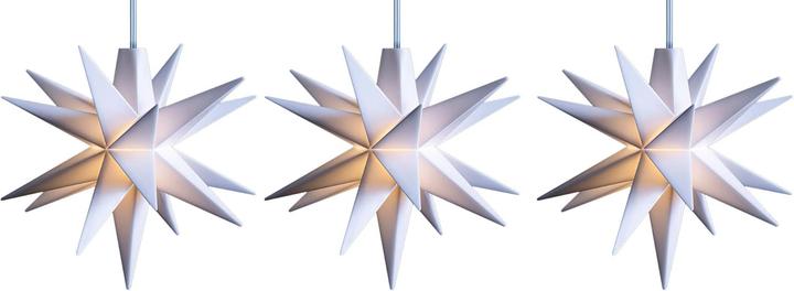 Produktbild Novaliv Weihnachtsstern LED Dekosterne 3er Sparset Weiss 8cm Timerfunktion nur Innen mit 1,5m Kabel