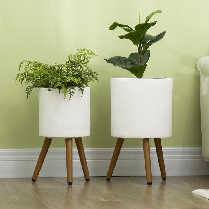 Produktbild Outsunny Pflanztöpfe-Set mit Abnehmbaren Füssen (31 cm)