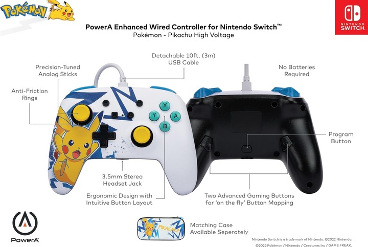 Immagine prodotto PowerA Controller cablato migliorato per Nintendo Switch - Pikachu ad alta tensione (Switch)