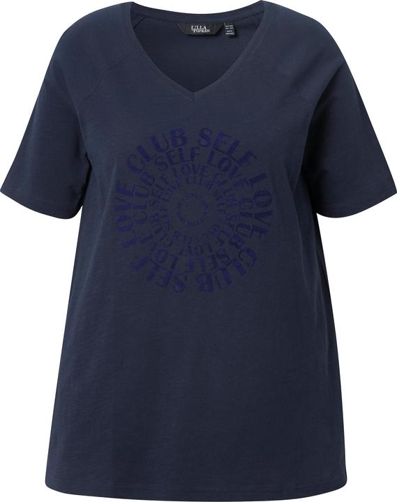 Produktbild Ulla Popken T-Shirt, Flockdruck, V-Ausschnitt, Raglan-Halbarm (58)