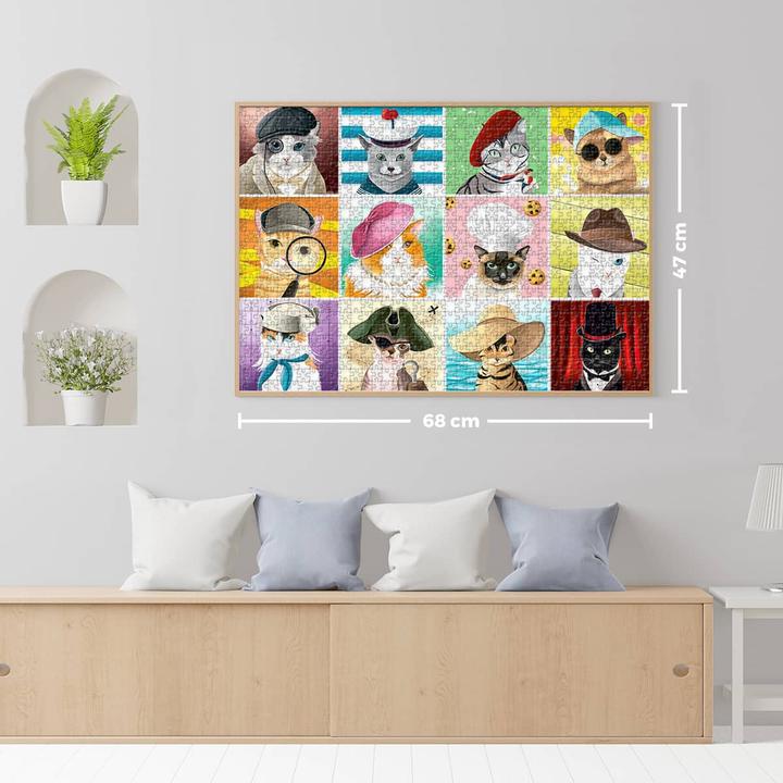 Actual product image Roovi Puzzle 1000 pieces Cats with Hats (1000 pieces)