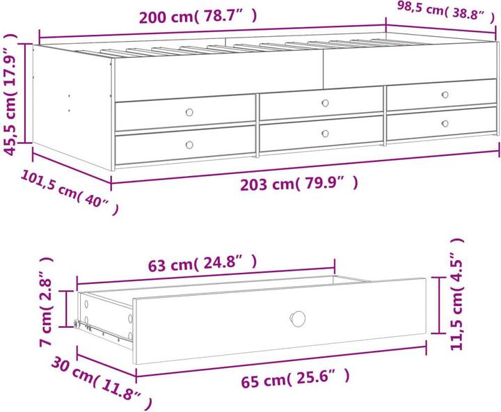 Image du produit vidaXL Tagesbett (100 x 200 cm)