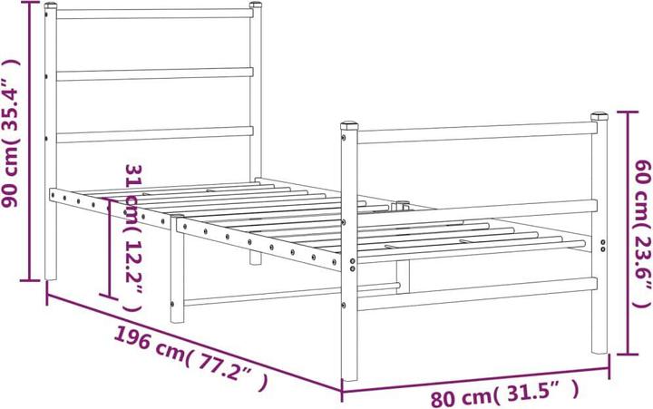 Image du produit vidaXL Bettgestell (75 x 190 cm)