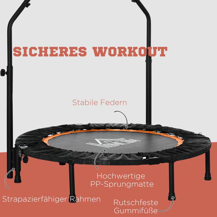 Produktbild Homcom Fitness-Trampolin Stahl, Kunststoff Schwarz+Orange (102 cm)