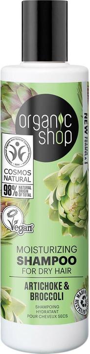 Produktbild Organic Shop Feuchtigkeitsspendendes Shampoo für trockenes Haar Artischocke und Brokkoli 280ml (280 ml, Flüssiges Shampoo)