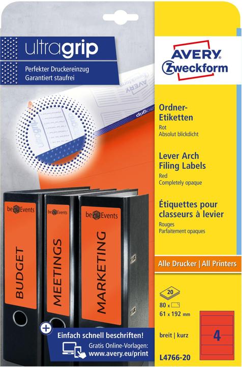 Actual product image Avery Folder labels