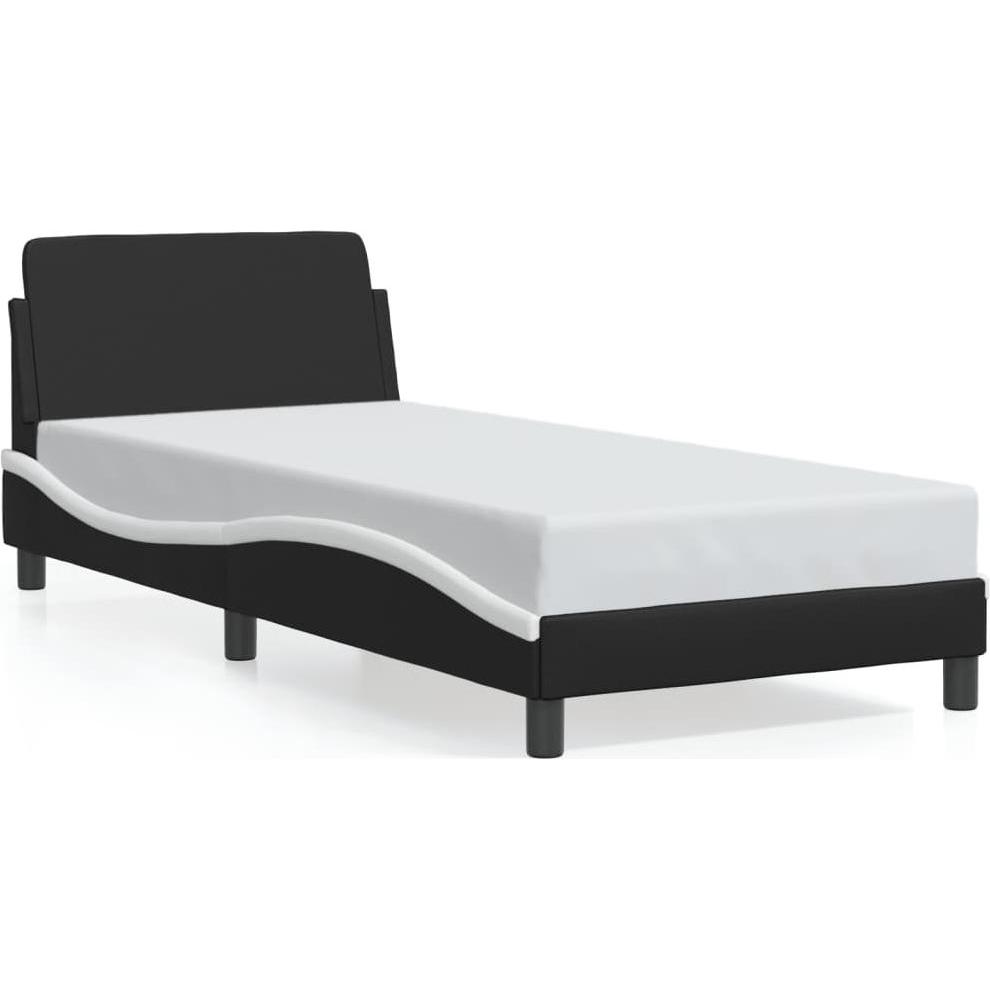 VidaXL, Bett, Bettgestell mit Kopfteil Kunstleder (90 x 200 cm)