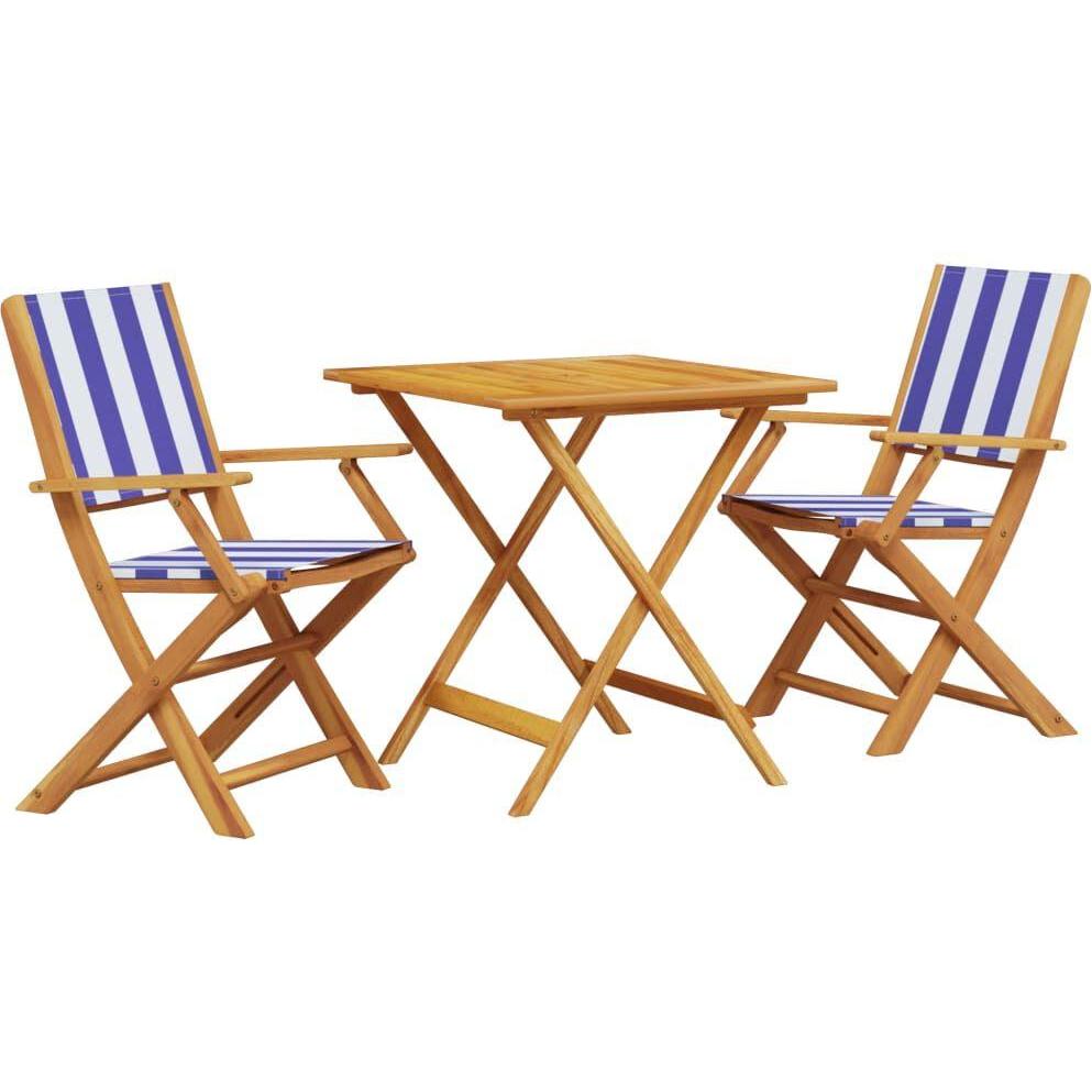 VidaXL, Gartentisch + Balkontisch, 3-tlg. Bistro-Set Stoff und (70 cm)