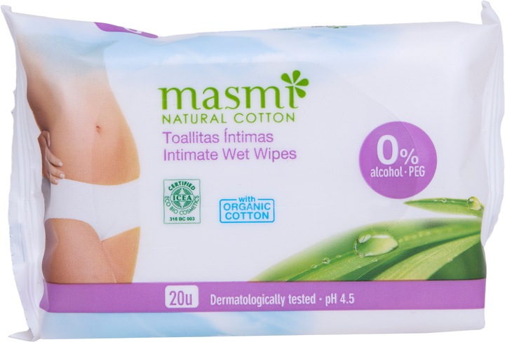 Actual product image Masmi Organic intimate wipes (Intimate washing lotion)