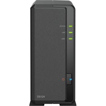 Synology DiskStation DS124 NAS/storage server Desktop Ethernet LAN Black RTD1619B, NAS, Schwarz