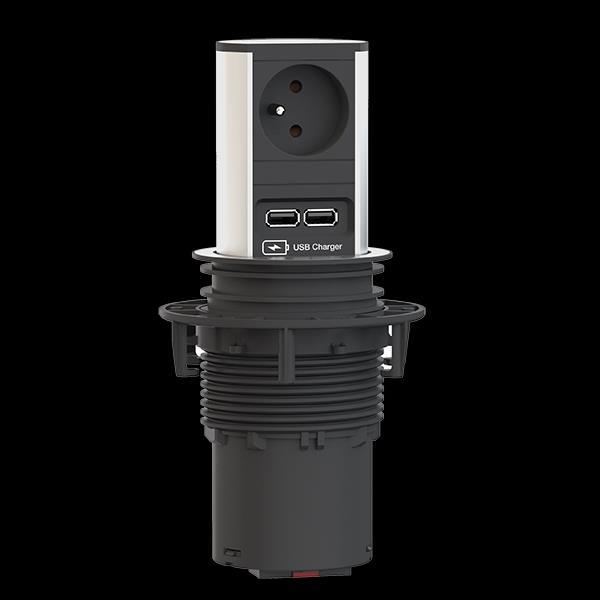 Produktbild Bachmann Steckdoseneinheit ELEVATOR, 1 x UTE FR, 1 x USB (1 x, CEE 7/5, CEE 7/3, 2 m)