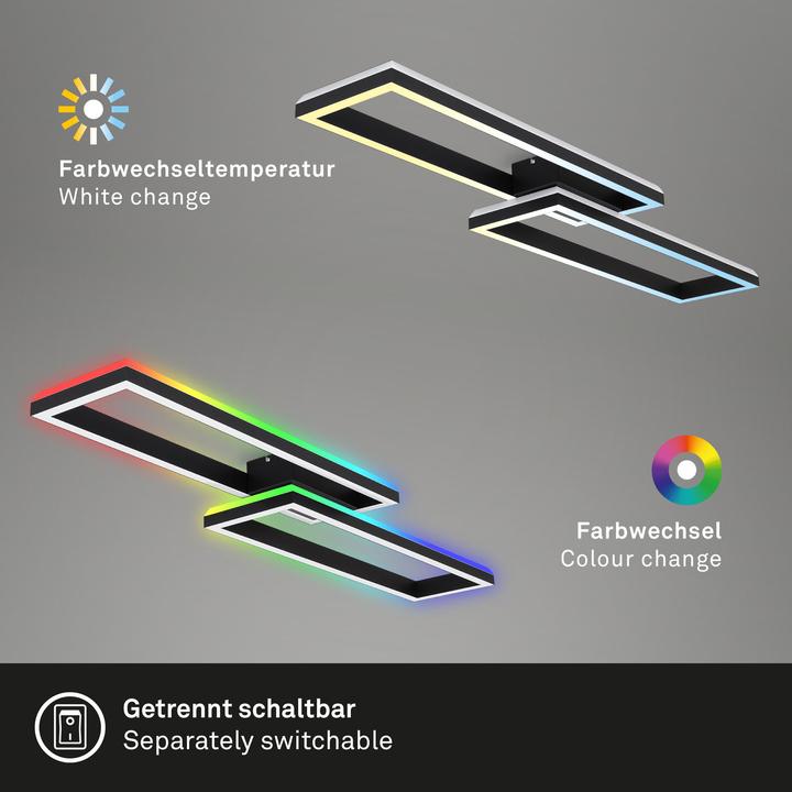 Produktbild Briloner RGB CCT LED Deckenleuchte, schwarz, LED/45W (2500 lm)
