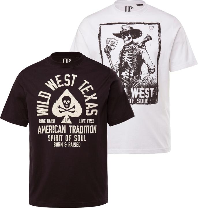 Produktbild JP1880 T-Shirts, 2er-Pack, Halbarm, Brustprint, bis 8XL (3XL)