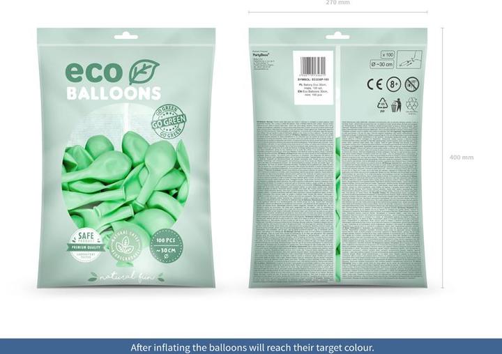 Produktbild Partydeco Öko-Luftballons 30 cm Pastell, Minze (1 Pck (100 x)