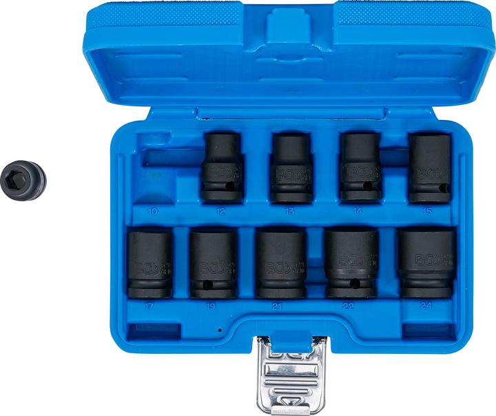 Produktbild BGS Kraft-Steckschlüssel-Einsatz-Satz Sechskant 12,5 mm (1/2") SW 10 - 24 mm 10-tlg. (12.5 mm)