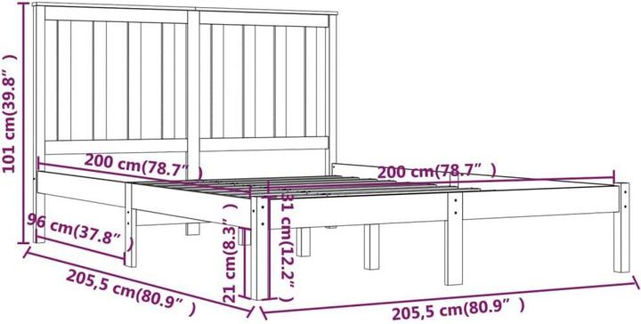 Image du produit vidaXL Bettrahmen (200 x 200 cm)