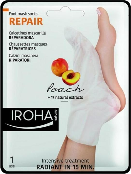 Immagine prodotto Iroha Nature Natura - Maschera per piedi Calzini Riparazione Pesca (Maschera del piede, 9 ml)