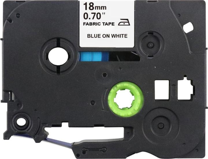 Actual product image Hermex Alternatives Textil-Aufbügelband zu Brother TZe-FA4 Beschriftungsband (1.80 cm, Blue, White)