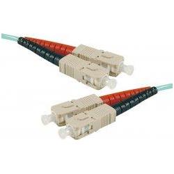 Exertis Connect LWL Patchkabel HD, 50/125 µm, OM3-Faser, SC Duplex Stecker/Stecker, aqua, 20,0 m UPC UPC-Schliff (S/FTP,...