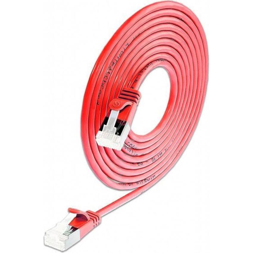 Wirewin Slim Patchkabel: U/FTP, 1.0m, rot (U/FTP, CAT6a, 1 m), Netzwerkkabel