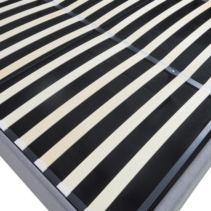 Actual product image En.Casa Polsterbett Nola 140x200 cm Leinen Grau (140 x 200)