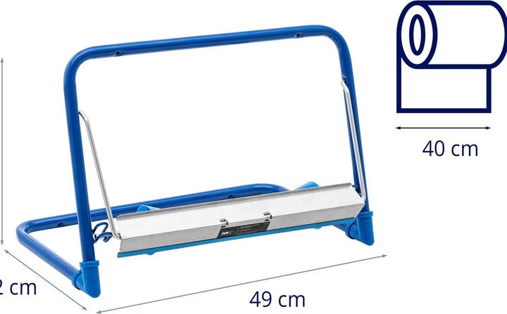 Produktbild MSW Putzrollenhalter Putzrollenspender Wandhalterung bis 5 kg Ø 500 mm Stahl blau