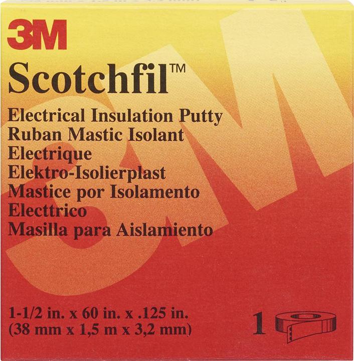 Actual product image 3M Scotchfil Insulating Tape, Rubber Sealing Tape Self Sealing Black, 3.18mm x 38mm x 1.5m, -5°C (38 mm)