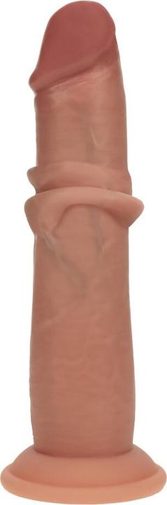 Produktbild RealRock Dual Density Silicone Realistic Sliding Skin Dildo - 7 / 18,5 cm - Tan