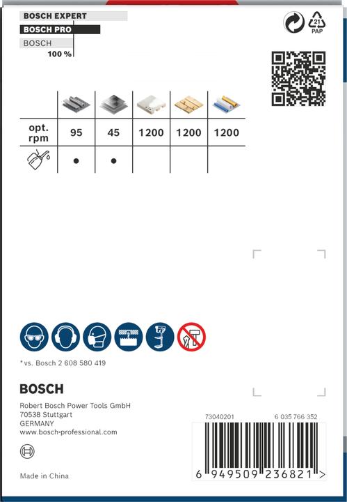 Nutritional values and ingredients Bosch Professional Zubehör PRO Multi material hole saw, 89 mm, with thread (89 millimetres)