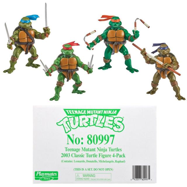 Produktbild Playmates Teenage Mutant Ninja Turtles Classic 2003 Actionfiguren 4-Pack Turtle