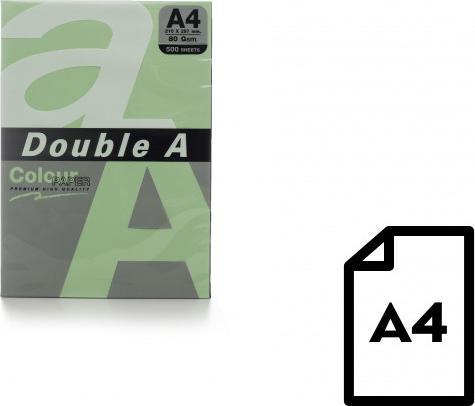 Double A Kleurenpapier, 80g, A4, 500 vellen, Emerald (A4, 500 Bladen, 80 g/m²)