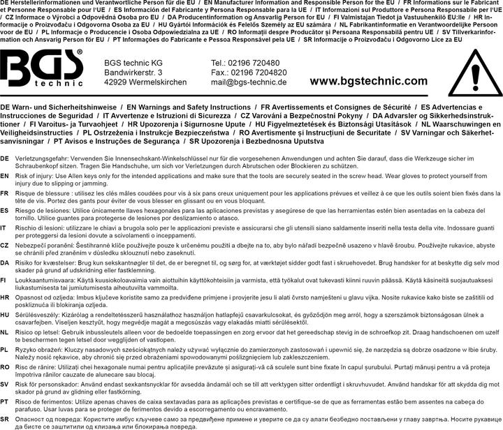 Produktbild BGS Winkelschlüssel extra lang Innensechskant / Innensechskant mit Kugelkopf 8 mm (Innensechskant)