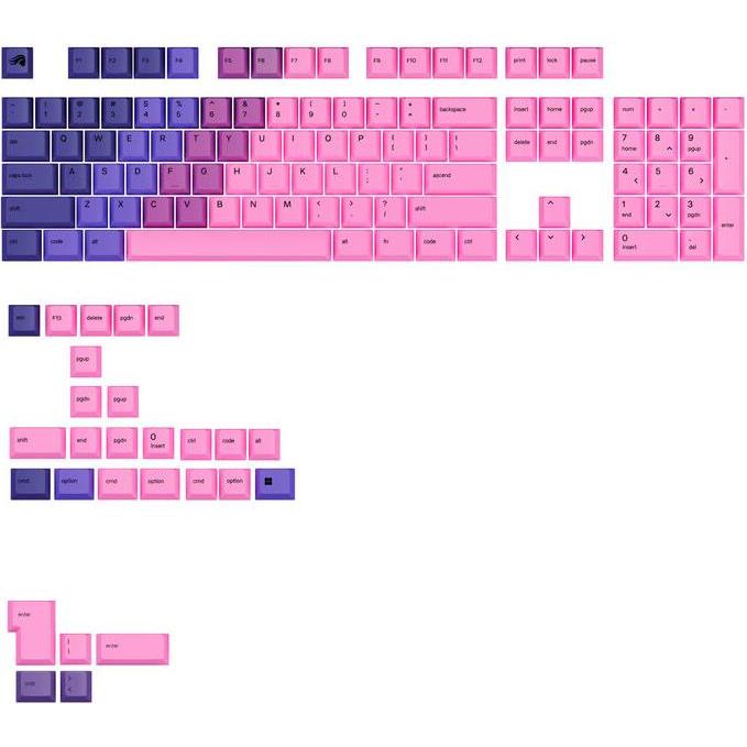 Glorious GPBT Gradient Keycaps, ANSI Layout (US), PBT, Dye-Sub - Nebula, Keycaps
