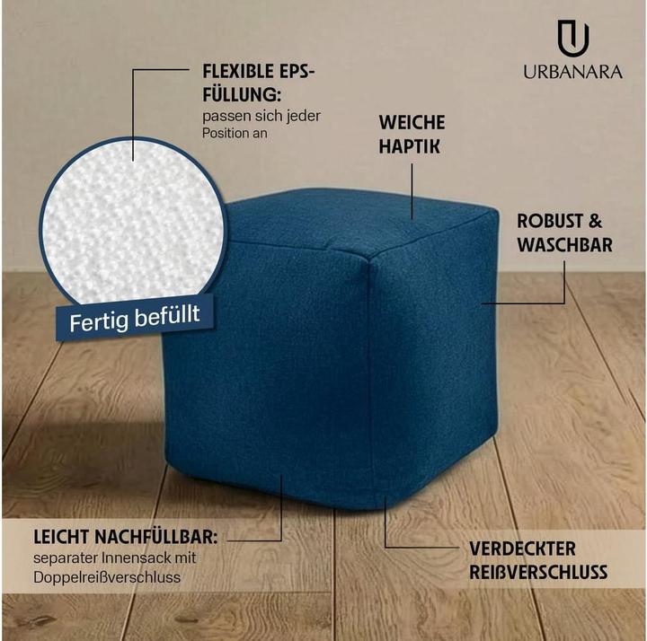Produktbild Urbanara Hocker Basic-Comfort 85 l, Blau
