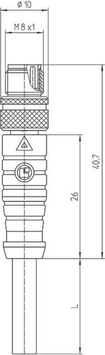 Actual product image Lutronic 1054 Sensor/actuator connector, assembled M8 plug, straight 2.