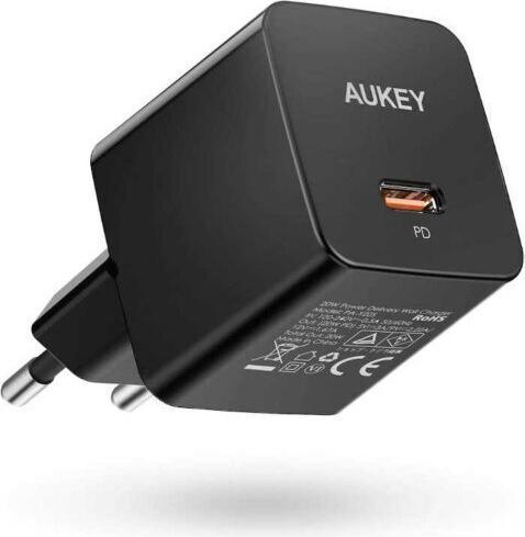 Aukey PA-Y20S Black Mini Charger 1xUSB-C 20W PD Power Supply (20 W)