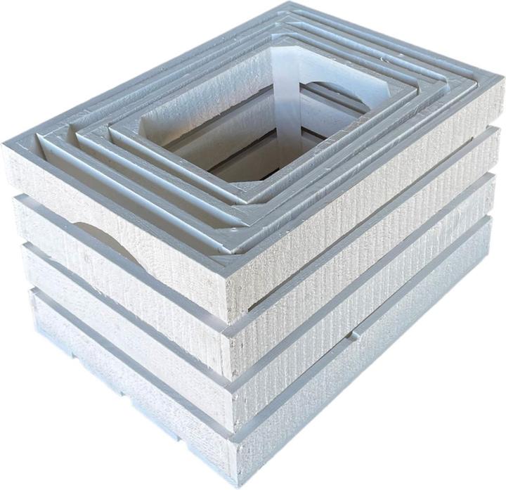 Image du produit Natura Punto Caisses en bois blanches, lot de 4